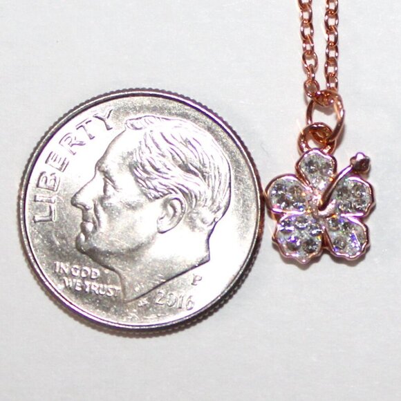 Sterling Silver LA Disney Floral Rose Gold Tone Minimalist Necklace - Picture 3 of 8